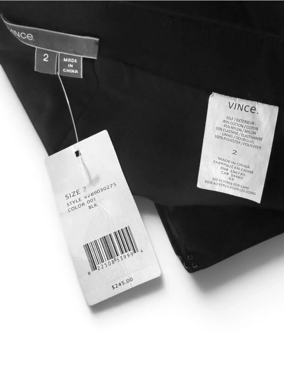 Vince Black Skirt Inverted Center Pleat NWT